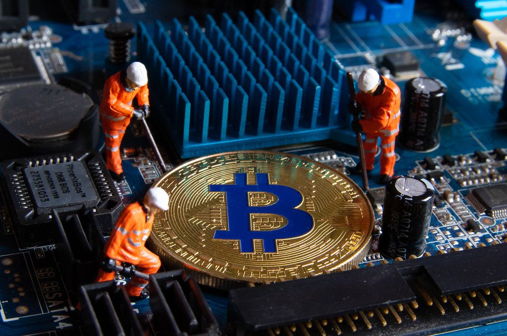 Bitcoin mining figures blue