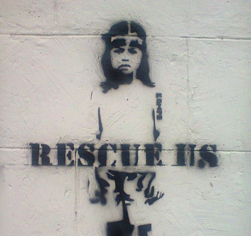 Rescue children graffiti