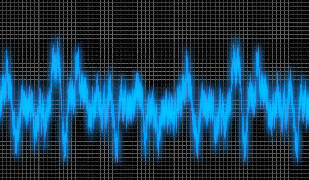 Blue audio waves