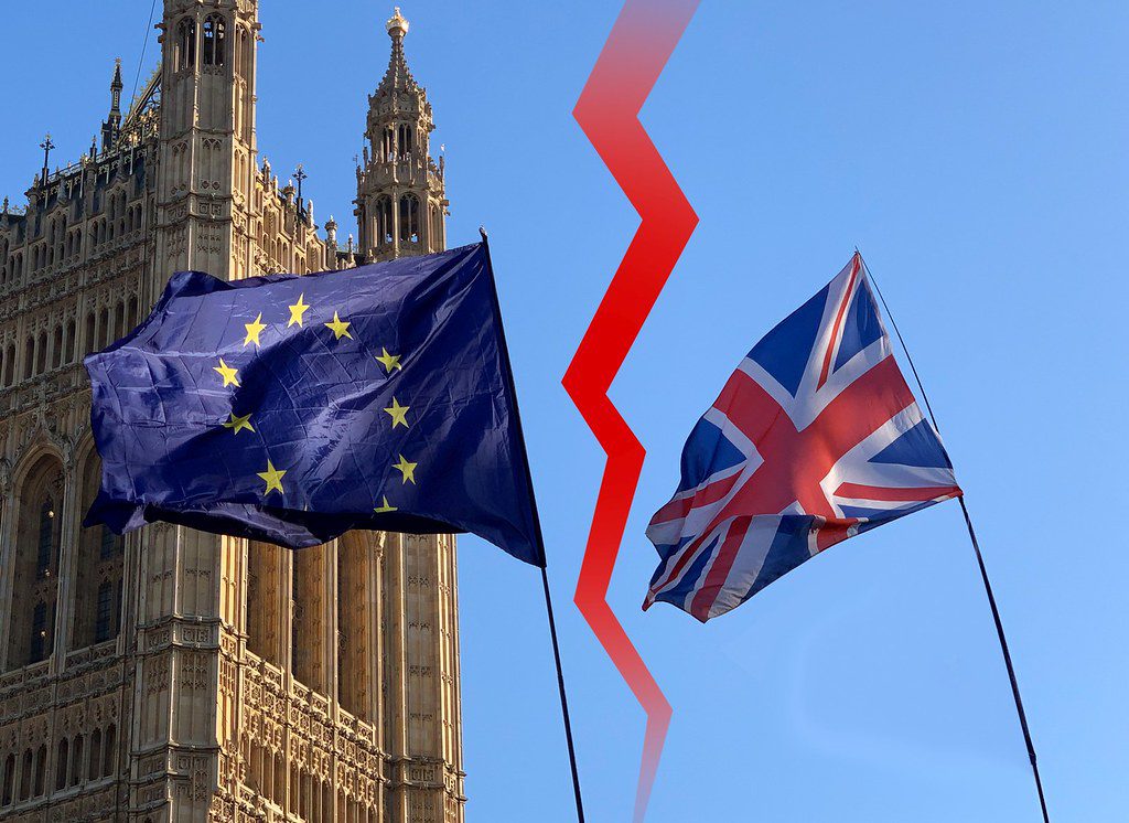 EU and UK flags separate