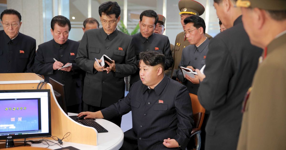 Kim Jong-un hacking with his crew