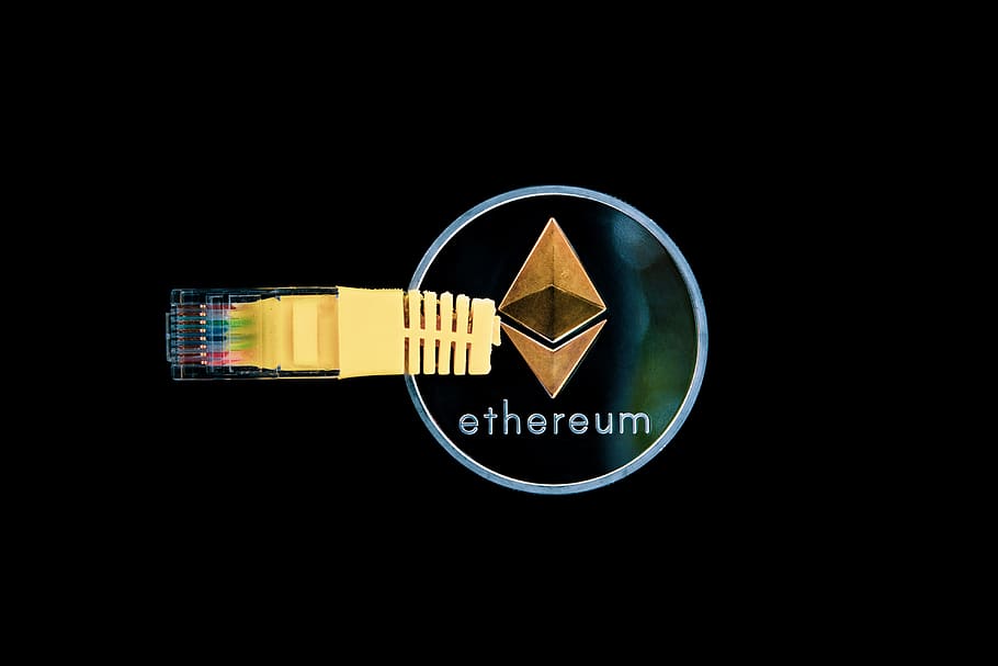 Ethereum logo with USB